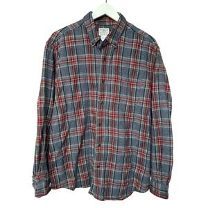 LL Bean‎ Men's Large Scotch Plaid Flannel Shirt Long Sleeve Button Up